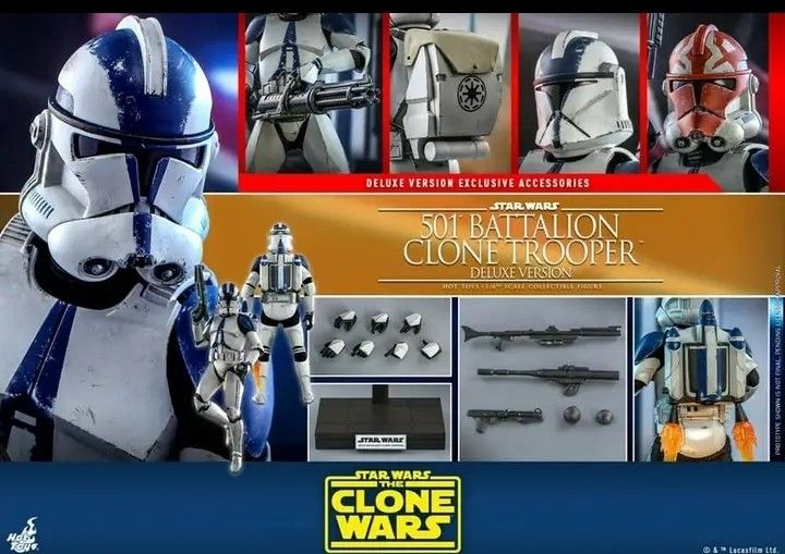 【新品未開封】TMS023 DX版501st 100％全新膠袋未開hottoys star wars clone wars 501 clone battalion