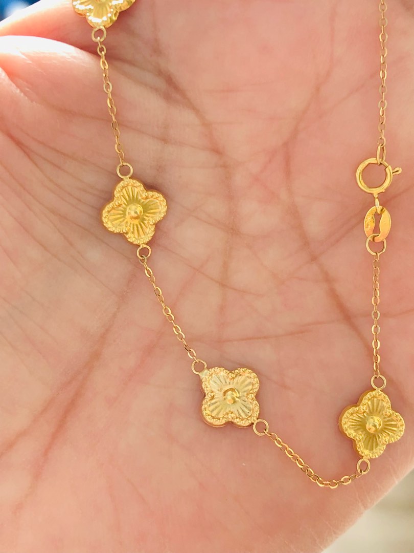 18k au740 saudi gold bracelet & necklace, 女裝, 飾物及配件, 頸鍊 