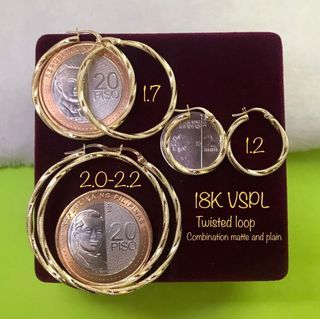 18K Saudi Gold loop Earrings