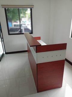 2 color laminated wood receiving table / office partition / office table / office furniture