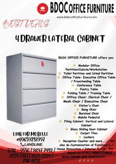 4 Drawer Lateral Cabinet/Office Partition/Office Furniture