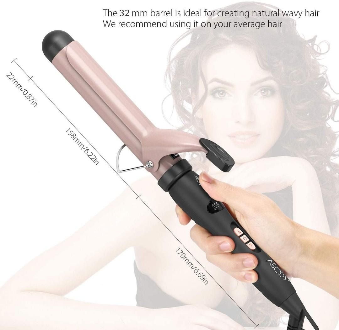 Abody Curling Iron 1.25 Inch Hair Curling Wand with Tourmaline Ceramic Coating 140 430