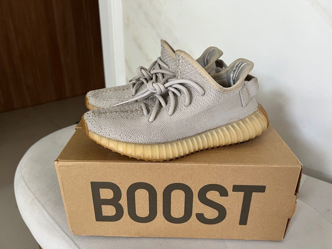 Adidas Yeezy Boost 350 V2 Sesame UK 4, Fesyen Wanita, Sepatu di