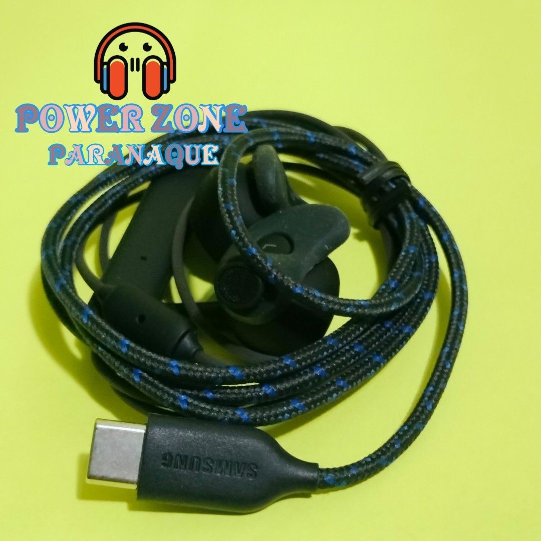 AKG ANC HEADSET (Category: Earphones) located in Paranaque City. Submitted by audioaddict0517 (Listing ID 1299485644, Image 1). Description: 【Product Description】: - Modal: Samsung AKG ANC Earphone - Design With Mic, Volume Control and On-Off Button - Wired Stereo Headphone - Cable length: 1.2m - Sensitivity: 98dB/mW - Impedance: 32 ohms - Input Plug: 3.5 mm Plug, TYPE C PLUG - Frequency Response : 20Hz – 24kHz - Transducer principle: Dual Dynami