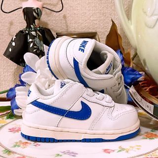 ALL ABOUT HOOPS CULTURE Original NIKE  Dunk Low Summit White Hyper Royal Baby Toddler Shoes 11cm