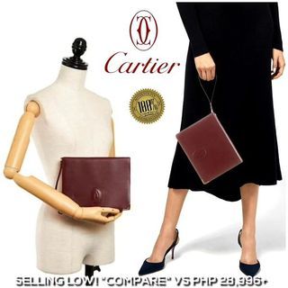 Authentic CARTIER  Paris "Must De Cartier" "Convertible" Portfolio Organizer Clutch Purse Wristlet