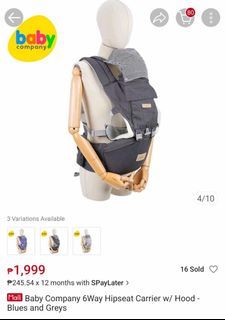 Baby Company 6 way hipseat carrier with hood