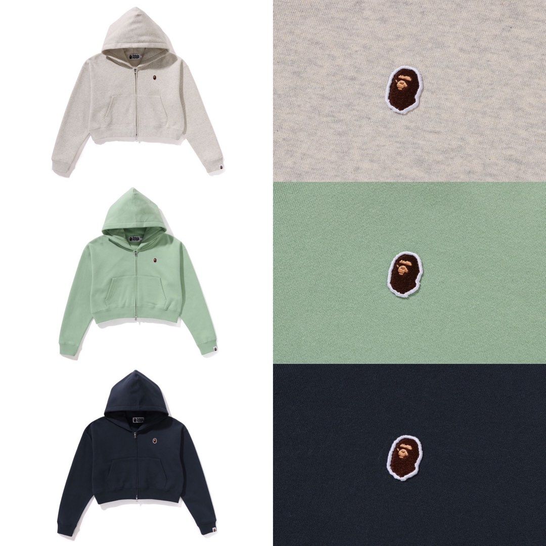 APE HEAD ONE POINT CROPPED ZIP HOODIE L A BATHING APE（ア