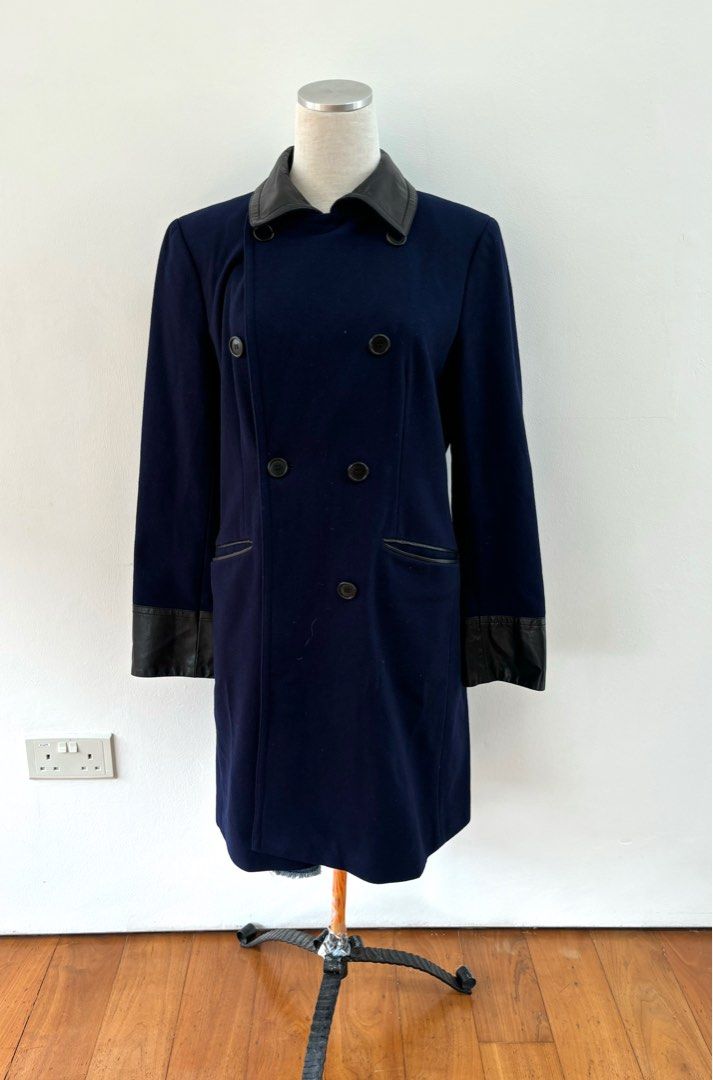 Dkny navy coat on sale