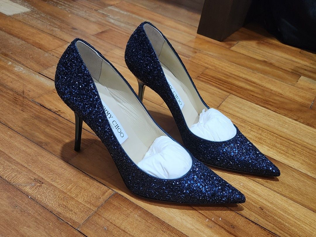 BN Jimmy Choo Heels Agnes Navy Mix Size 37 Women s Fashion Footwear Heels on Carousell