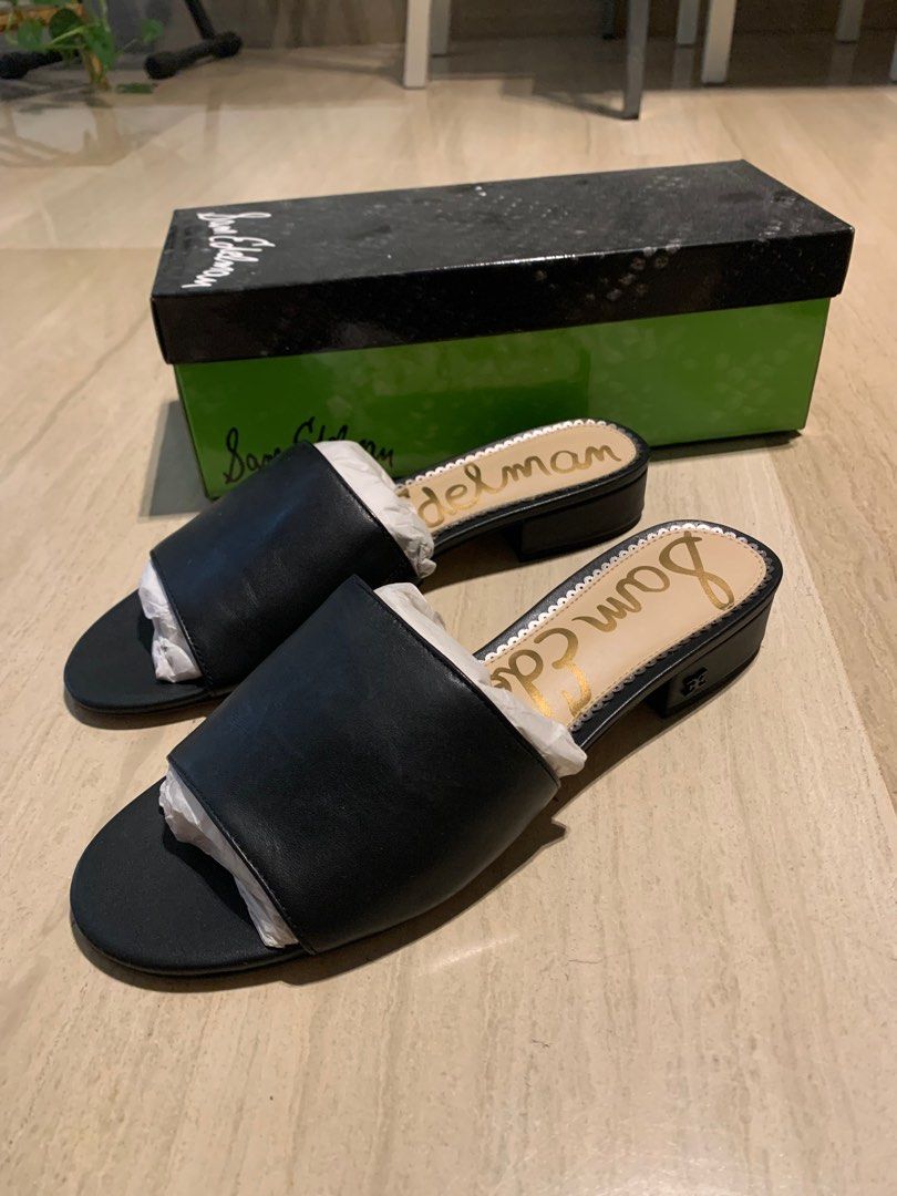 BNIB Sam Edelman Kenz Black leather sandals Women s Fashion Footwear Sandals on Carousell