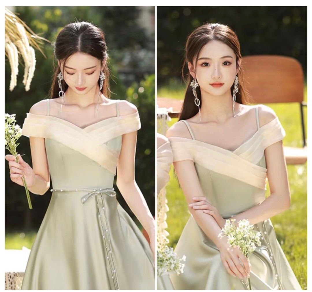BNWT a pastel green gown Women s Fashion Dresses Sets Evening dresses gowns on Carousell