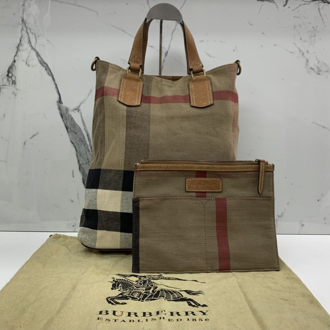 Burberry canvas handbag deals