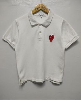 CDG Play Red Heart Poloshirt for Women
