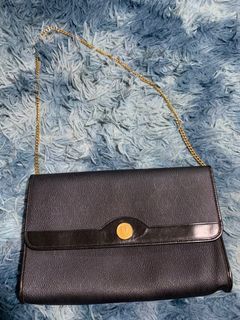 Christian Dior Honeycomb Chain Shoulder Bag PVC Leather Black