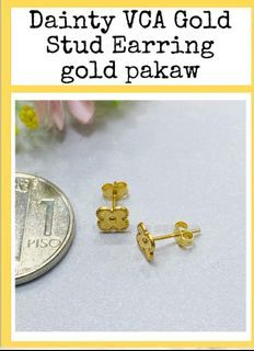 Dainty VCA Gold Stud Earrings (gold pakaw)