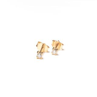 Diamond Stud Earrings - Solid 14k Gold, 0.05 ct
