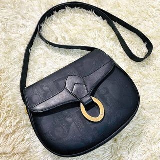 Dior Trotter Oblique Shoulder Bag Navy Leather