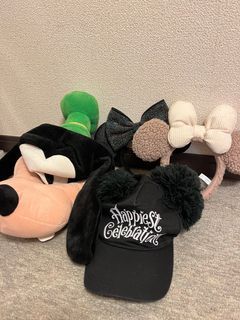 Disney Set of 4 - Tokyo Disneyland Headpieces Minnie Mouse Ears Mickey Mouse Cap Goofy Costume