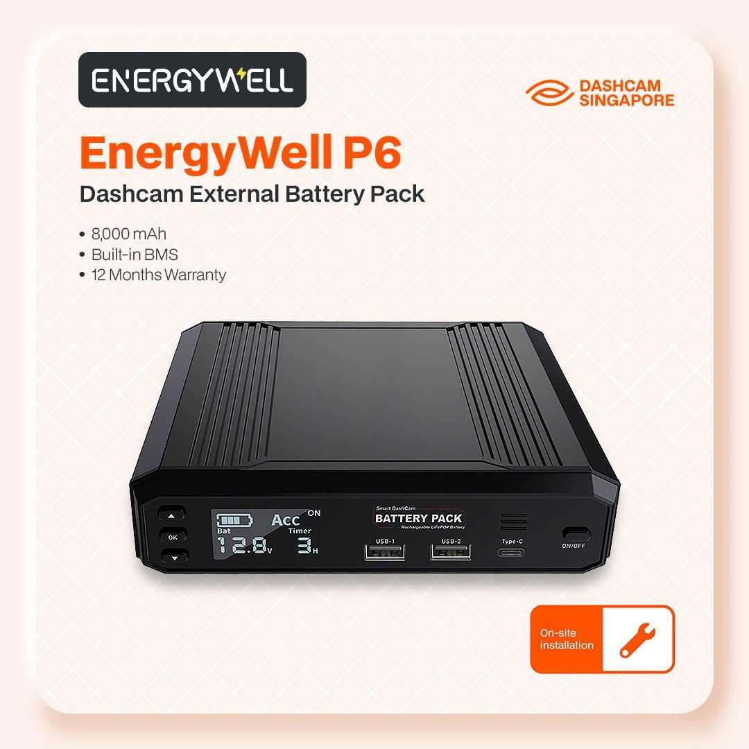 EnergyWell External Battery for Dashcam [DesigninKorea] P6 (8
