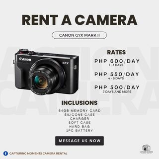 FOR RENT: Canon G7X Mark II