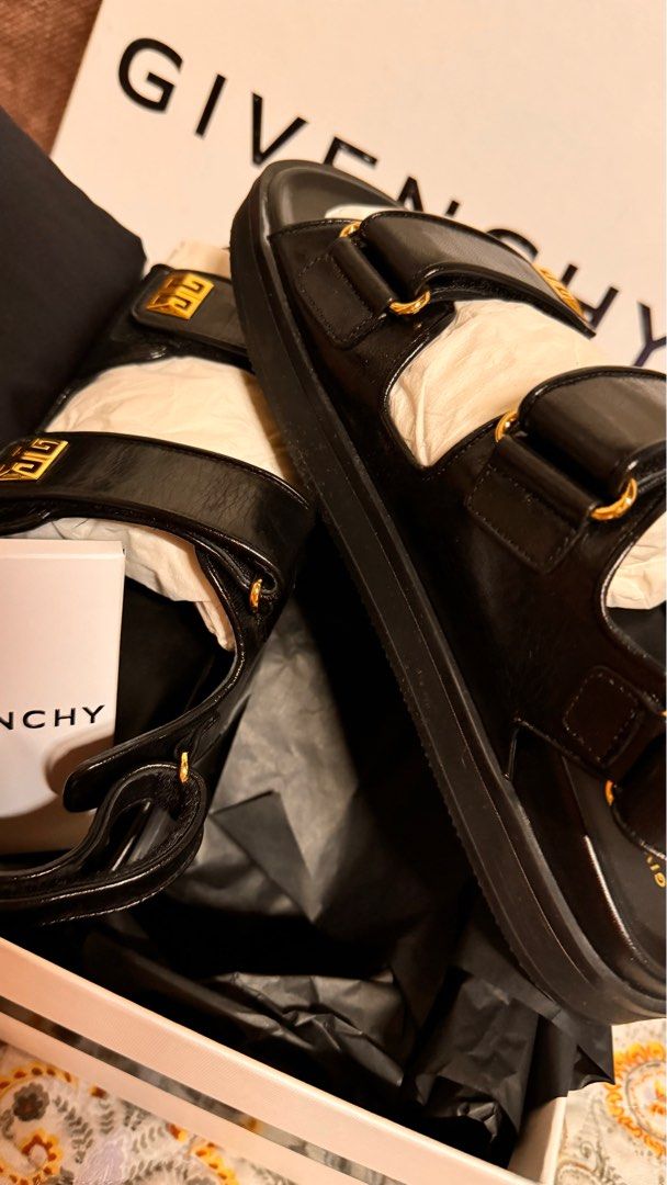 GIVENCHY STRAP FLAT SANDALS (Category: Sandals) located in Manila. Submitted by nicefab (Listing ID 1299562089, Image 3). Description: Strap flat Sandals Black size 37 100% Goat Leather Twice lang nagamit.