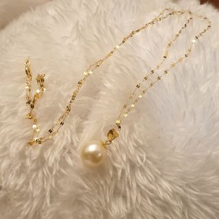 Gold Necklace with 5mm Freshwater Pearl pendant