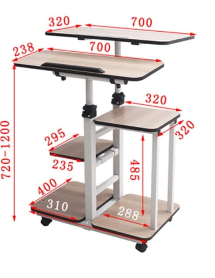 Height adjustable computer table, Furniture & Home Living, Furniture ...