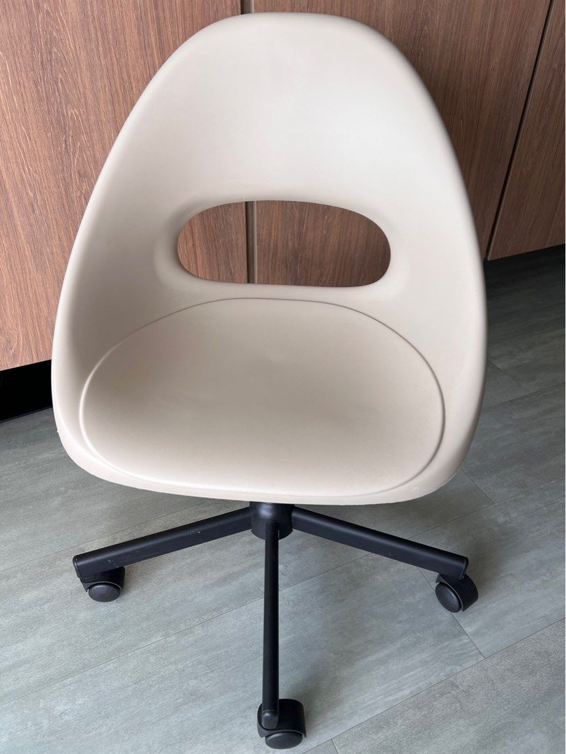 IKEA ELDBERGET Seat Shell MALSKAR Swivel chair beige black Furniture Home Living Furniture Chairs on Carousell