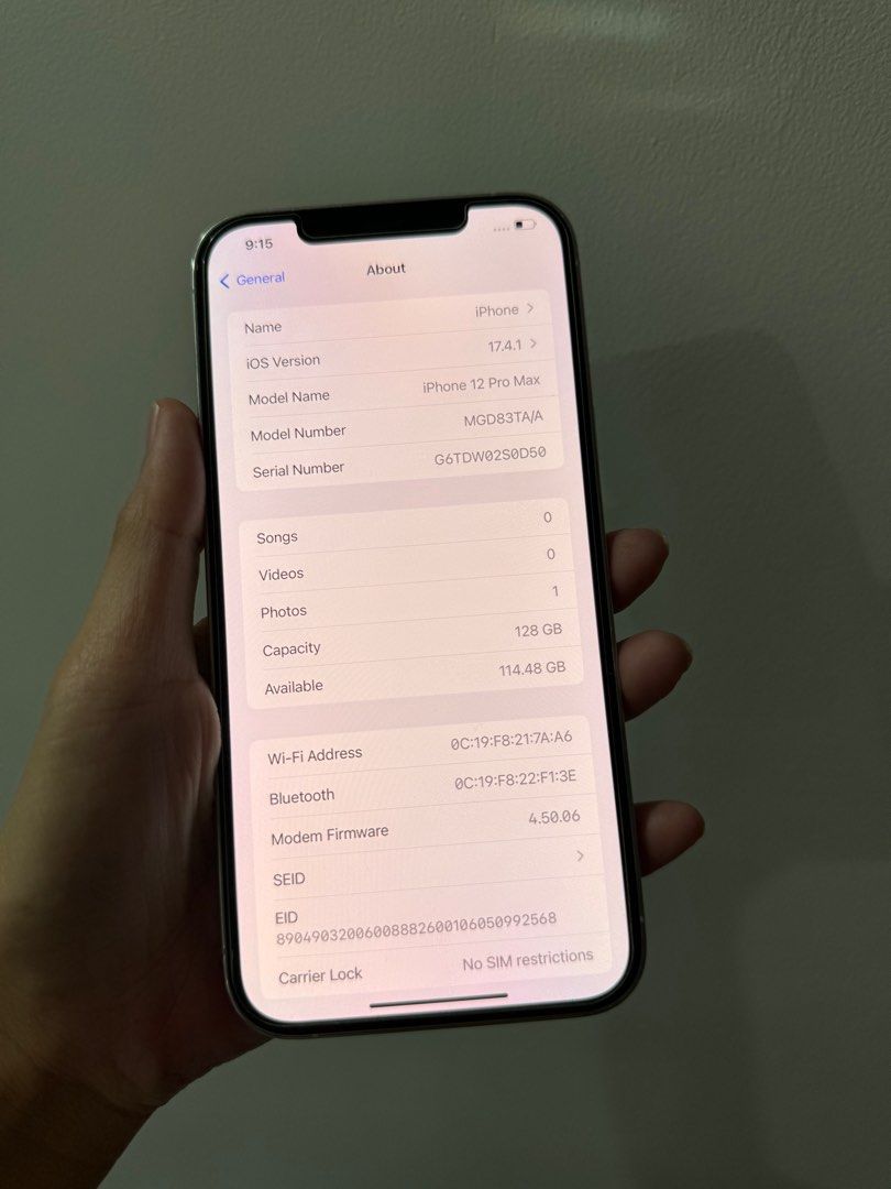 iphone 12 pro max 128gb 2ndhand (Category: iPhone 12 Series) located in Cainta. Submitted by vine_gadget_shop (Listing ID 1299601208, Image 3). Description: iphone 12 pro max 128gb 2ndhand factory unlock no issue check all u want pick up store greenhills shopping center we accept trade in we accepy credit card and ggives installment we do cod and door to door we ship nationwide for fast transaction call 09277368323 look for vine visit my fb page 
