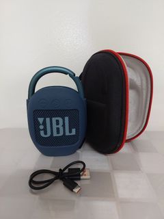 ORIGINAL JBL Clip 4 Blue and accessories