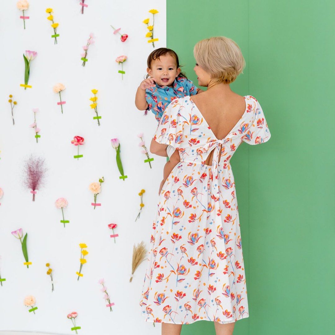 Le Petite Society White Dress in Floral Print Women s Fashion Dresses Sets Dresses on Carousell