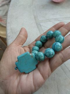 Made in Mexico beautiful turquoise finger pocket rosary