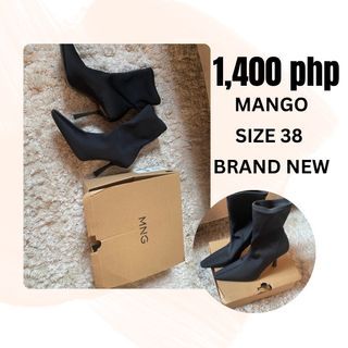 Mango Black Ankle Boot Heels