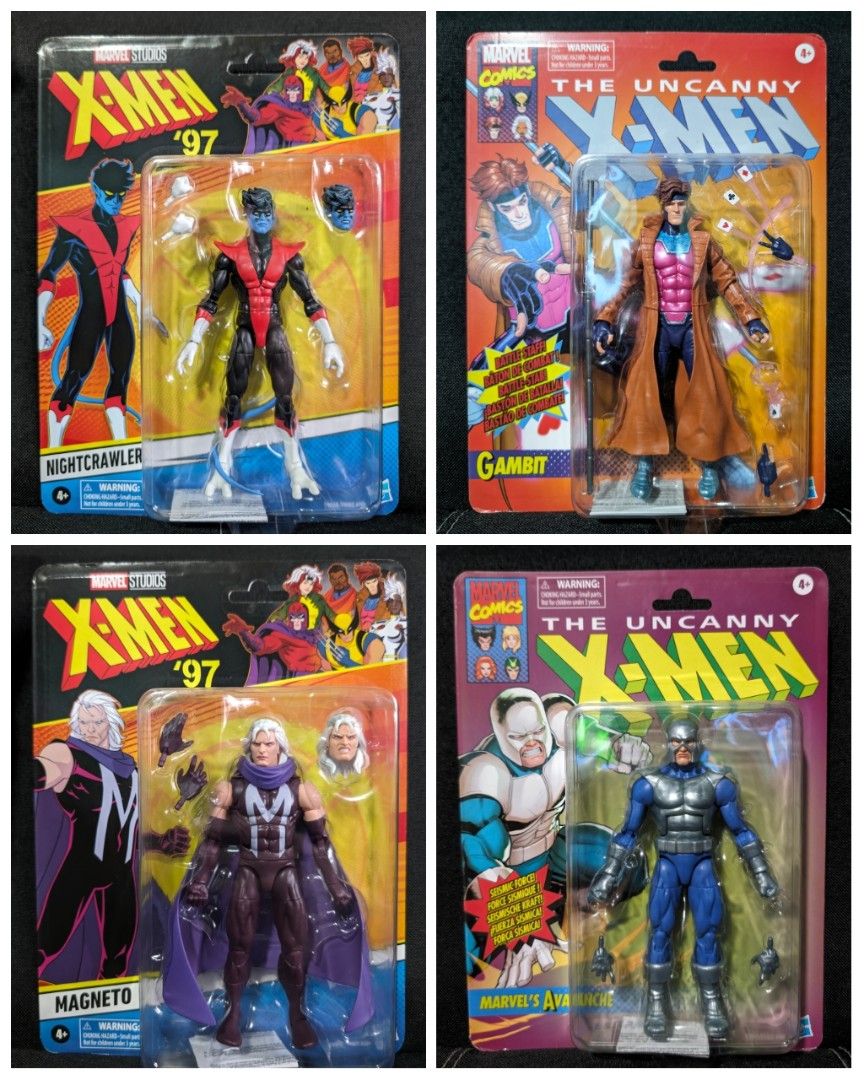 Marvel Legends X-Men 04-22-24 (Category: Figurines & Statues) located in Mandaluyong City. Submitted by 4bma_toys (Listing ID 1299587624, Image 2). Description: ✓Please read the details carefully ✓Cross-posted ✓All sealed retro carded unless otherwise stated: (Packaging Condition) X-Men 97 Cyclops - 1900 (9/10) X-Men 97 Jean Grey - 1850 (9/10) X-Men 97 Goblin Queen - 1800 (9/10) X-Men 97 Bishop - SOLD X-Men 97 Nightcrawler - 1850 (9/10) Retro Gam