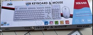 Minimalist White Keyboard and Mouse (ZEUS MK440)