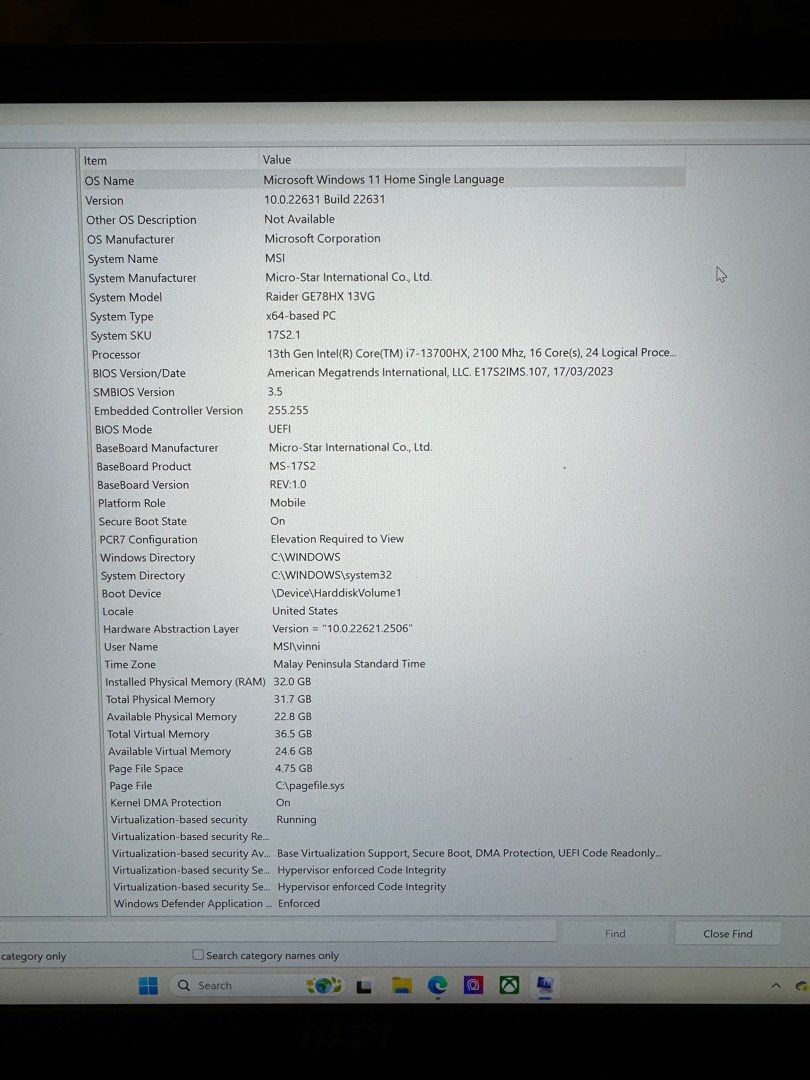 MSI Raider GE78 HX 13V, Computers & Tech, Laptops & Notebooks on Carousell
