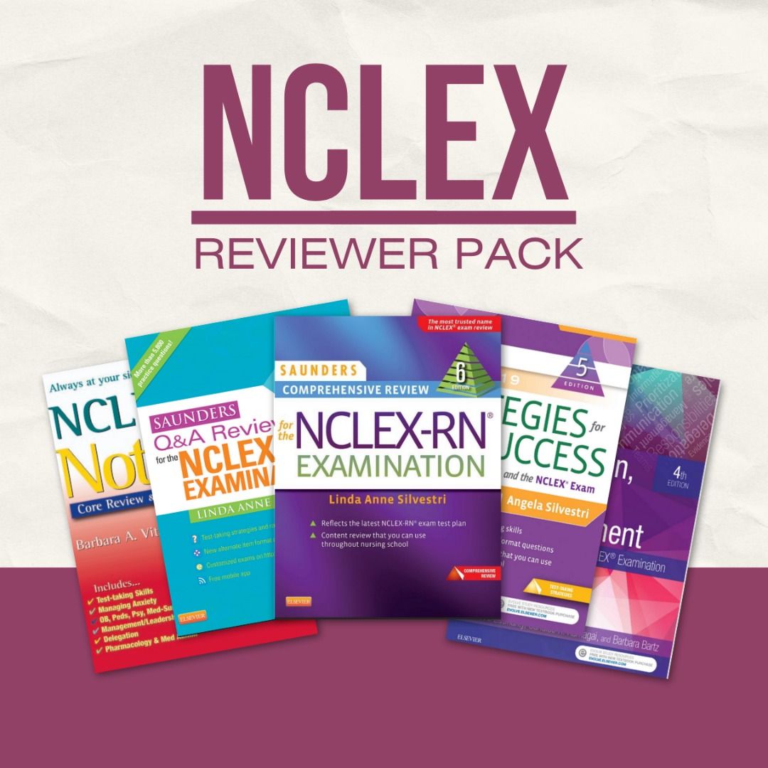 NCLEX Reviewer E-Book (Category: Textbooks) located in Quezon City. Submitted by smile_xd08 (Listing ID 1299592889, Image 1). Description: FILE YOU WILL GET: ✔️ Saunders Q&A Review for the NCLEX Examination 5th edition ✔️ Saunders Comprehensive Review for the NCLEX Examination 6th Edition ✔️ Saunders Comprehensive Review for the NCLEX Examination 7th Edition ✔️ NCLEX Notes Core Review and Exam Prep. ✔️ NCLEX-RN Content Review Guide- KAPLAN ✔️ Str