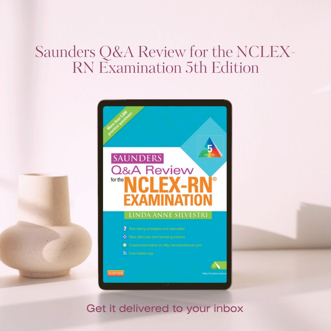 NCLEX Reviewer E-Book (Category: Textbooks) located in Quezon City. Submitted by smile_xd08 (Listing ID 1299592889, Image 2). Description: FILE YOU WILL GET: ✔️ Saunders Q&A Review for the NCLEX Examination 5th edition ✔️ Saunders Comprehensive Review for the NCLEX Examination 6th Edition ✔️ Saunders Comprehensive Review for the NCLEX Examination 7th Edition ✔️ NCLEX Notes Core Review and Exam Prep. ✔️ NCLEX-RN Content Review Guide- KAPLAN ✔️ Str