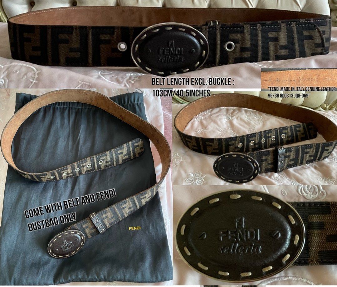 New Authetic Fendi leather buckle iconic zucca Belt sz 95 38 Luxury Accessories on Carousell