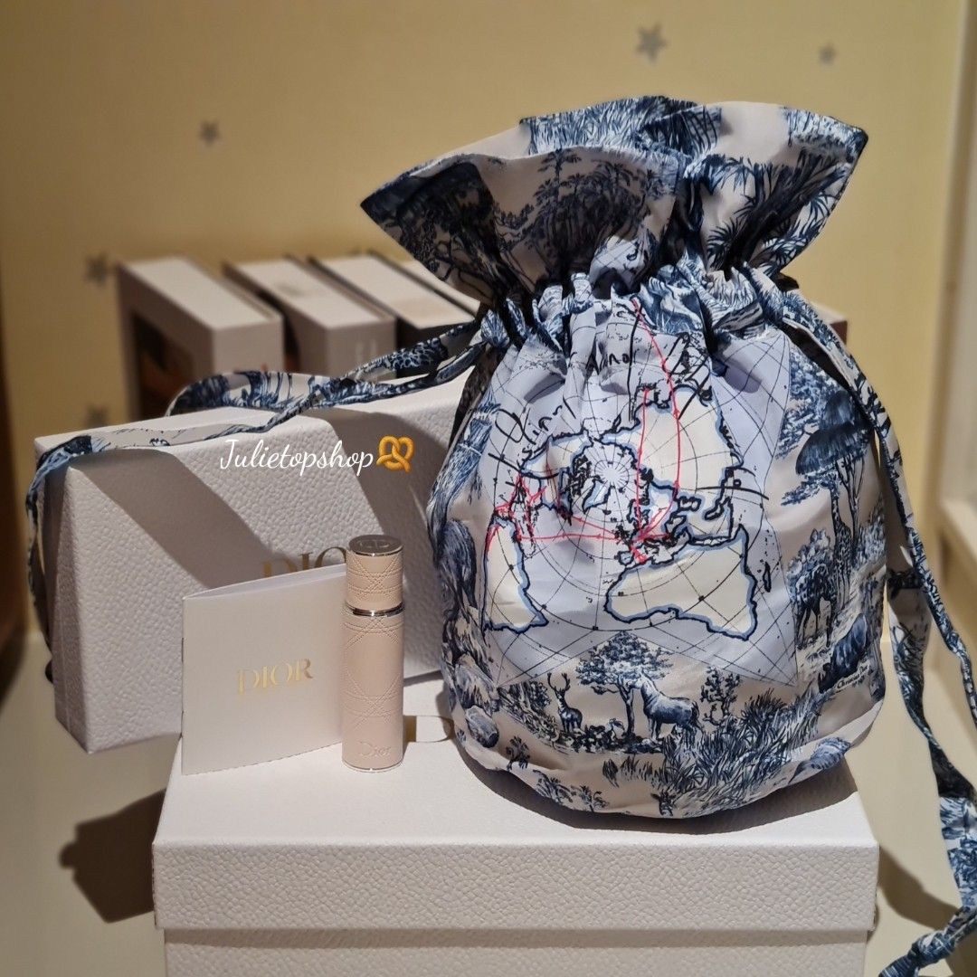 NEW IN Miss Dior Blooming Bouquet Travel Spray 10ml Around The World Drawstring Large Pouch