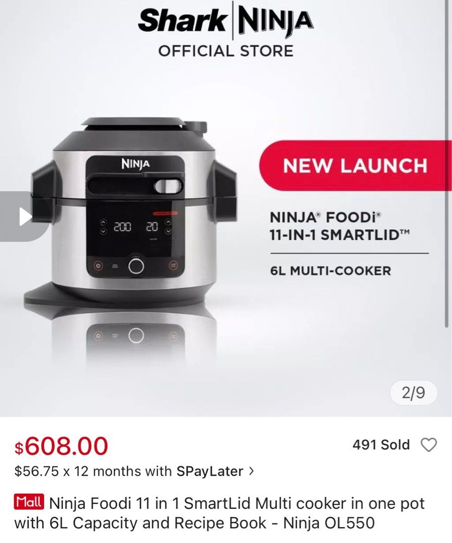 Ninja Foodi Smart Lid OL550 New launch with only one lid TV Home Appliances Kitchen Appliances Cookers on Carousell