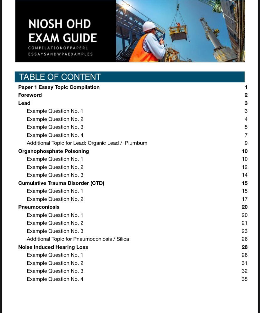 NIOSH OHD EXAM GUIDE (FIXED PRICE), Hobbies & Toys, Books & Magazines ...