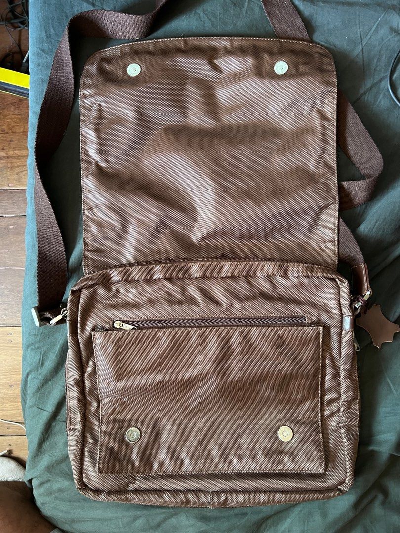 Pre loved Messenger bag Hickok essentials (Category: Sling Bags) located in Manila. Submitted by vagdula (Listing ID 1299471842, Image 3). Description: RFS: Declutterring 1pc Hickok Essentials Messenger bag 2 to 3 times used wala pang butas or damage all zippers are okay , been in the cabinet so long color: brown size: 38x32cm no warranty no return no exchange .
