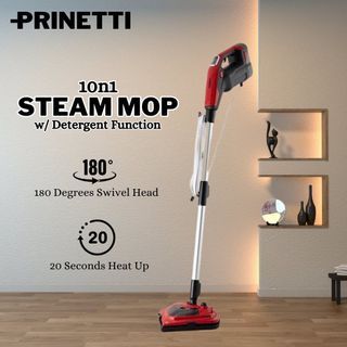 Prinetti 10n1 Steam Mop with Detergent Function 180 Degrees Swivel Head