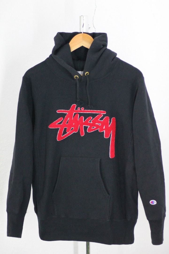 Stussy x champion hoodie outlet