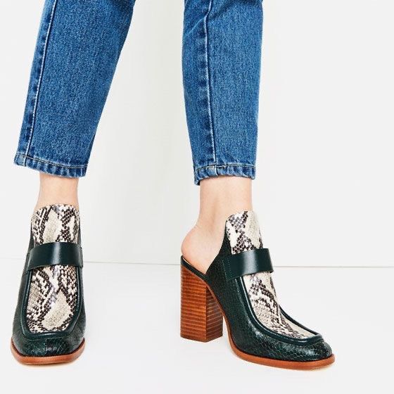 Zara snakeskin mules outlet