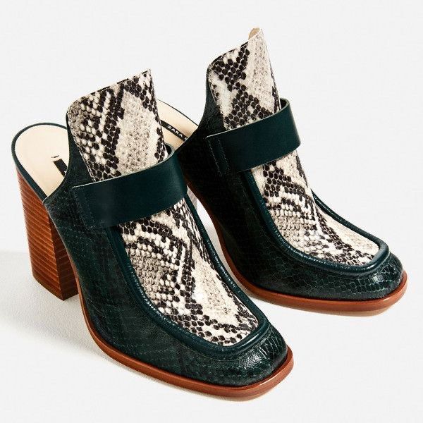 Zara snakeskin mules 2025