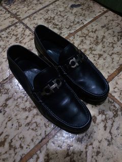 Salvatore Ferragamo Leather Upper EE Men's Dress Loafers/Black(8 EE)