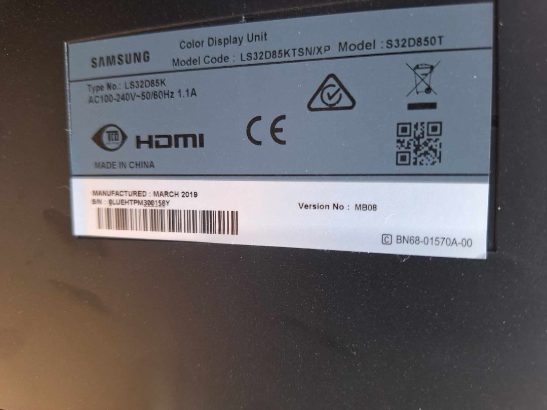 SAMSUNG 32" MODEL S32D850T (Category: Monitor Screens) located in Caloocan City. Submitted by olxph_372337775 (Listing ID 1299471467, Image 3). Description: Samsung S32D850T 32" LED Monitor Screen Size 32" Active Display Size (HxV) 70.85cm(H）x 39.85cm(V) Brightness (Typical) 300cd/m2 Brighness (Min) 240cd/m2 Resolution WQHD(2560x1440) P5,500 each Come & Visit Us At Artzwork PC Computer Parts and Services Phase 4, pakage 4, Powerline Bagong Silang